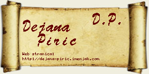 Dejana Pirić vizit kartica